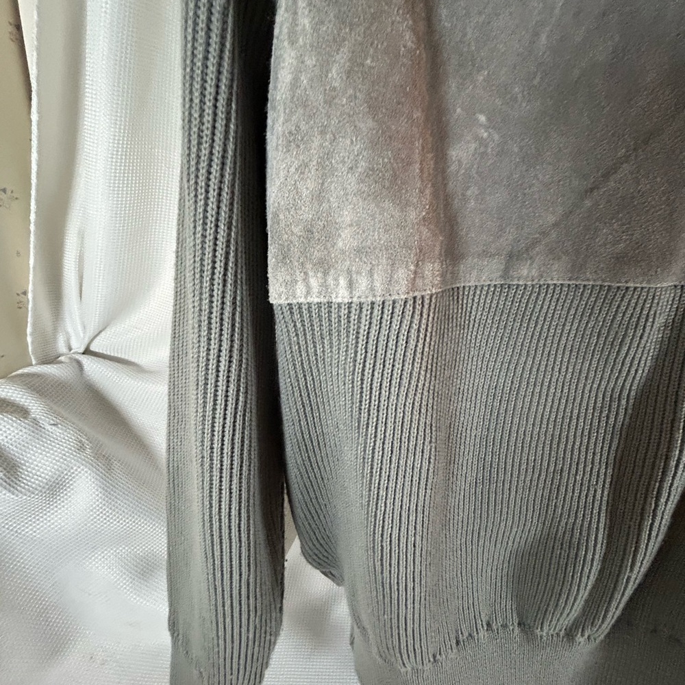 Sierra Ridge genuine leather suede gray sweater men’s - Picture 7 of 10